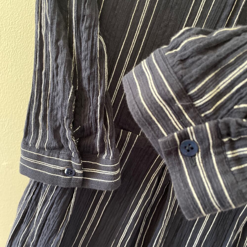 Sea New York Dress 6 Blue Striped Boho Coastal Midi Cottage Peasant Classic - Picture 6 of 14